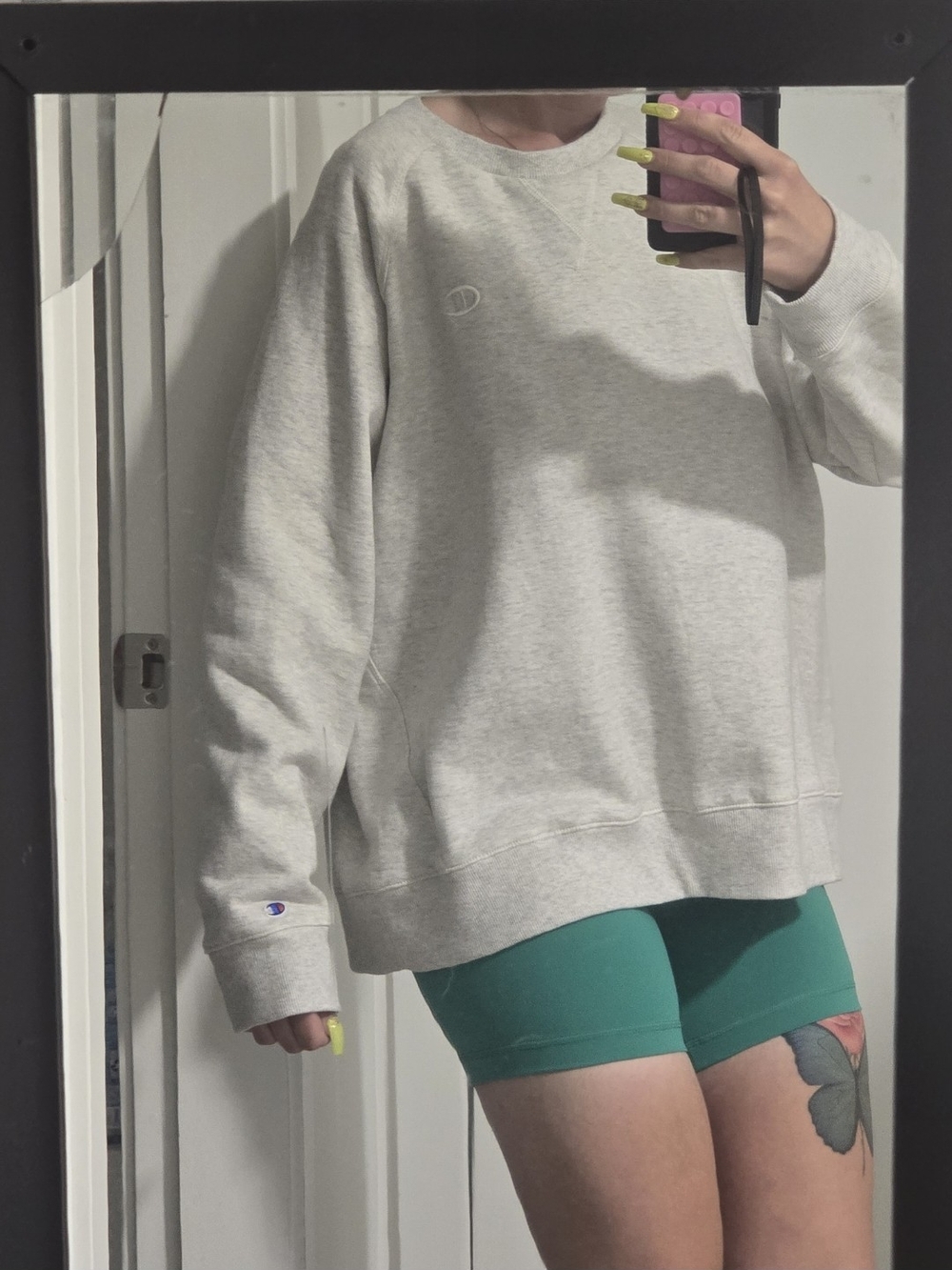 Champion Women's Heather Gray Crewneck Sweatshirt
